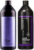 Matrix Total Results So Silver Shampoo & Color Obsessed Conditioner 33oz Duo *