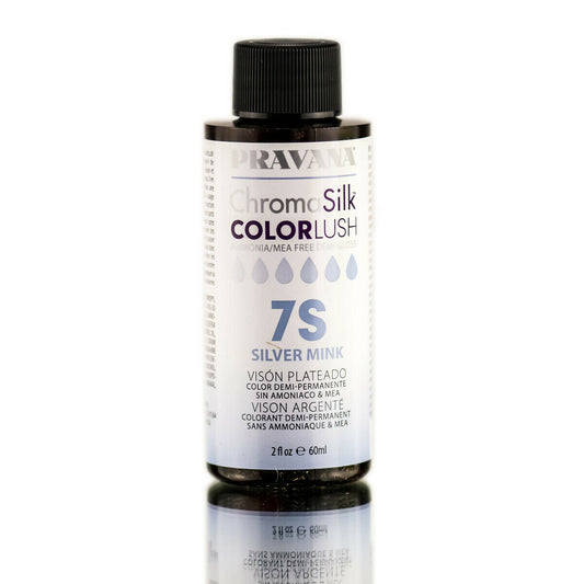 Pravana ChromaSilk ColorLush, Demi Gloss 7S - Silver Mink hair color 2 oz pure fs