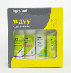 DevaCurl WAVY Curls-on-the-Go Kit 4pc 3 oz. travel pure