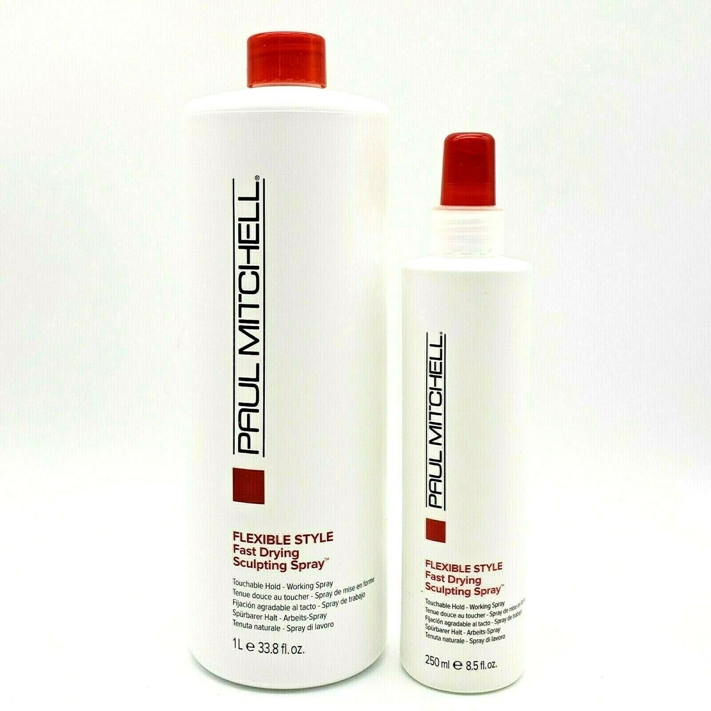 Paul Mitchell Flexible Style Fast Drying Sculpting Hair Spray Duo Set with red caps