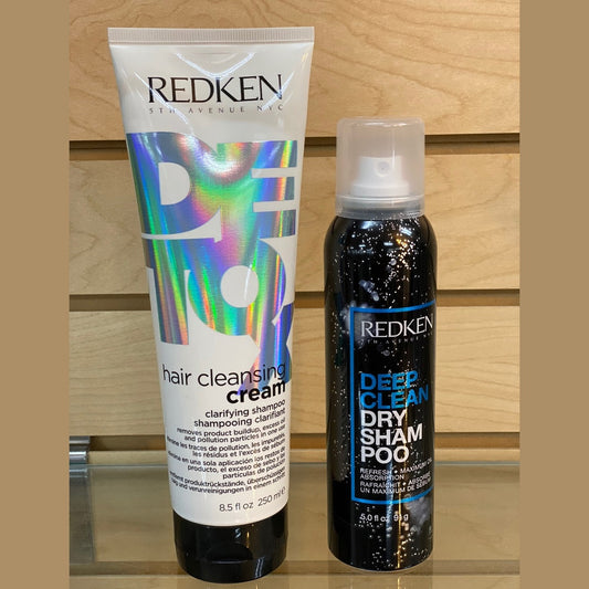 Redken Hair Cleansing / Cream Clarifying Shampoo 8.5 oz & CLEAN Dry Shampoo - 2PC Duo