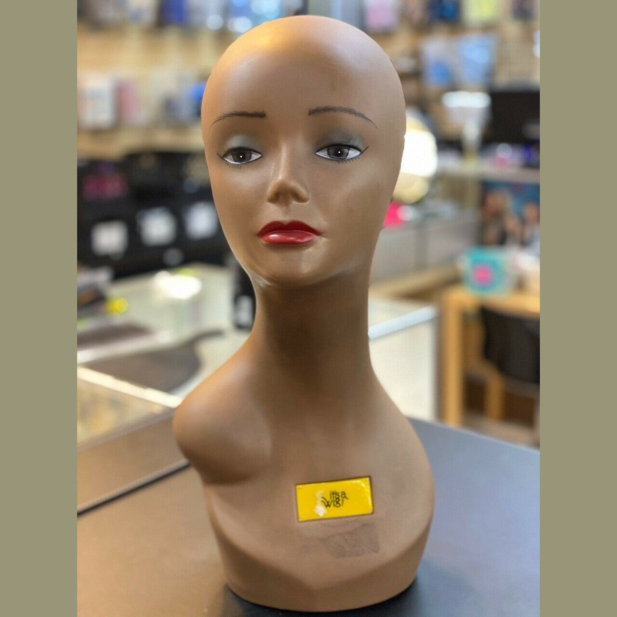 Female used Mannequin Doll Head Wig Hat Jewelry Display 18"inch Brown