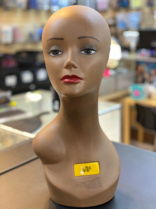 Female used Mannequin Doll Head Wig Hat Jewelry Display 18"inch Brown