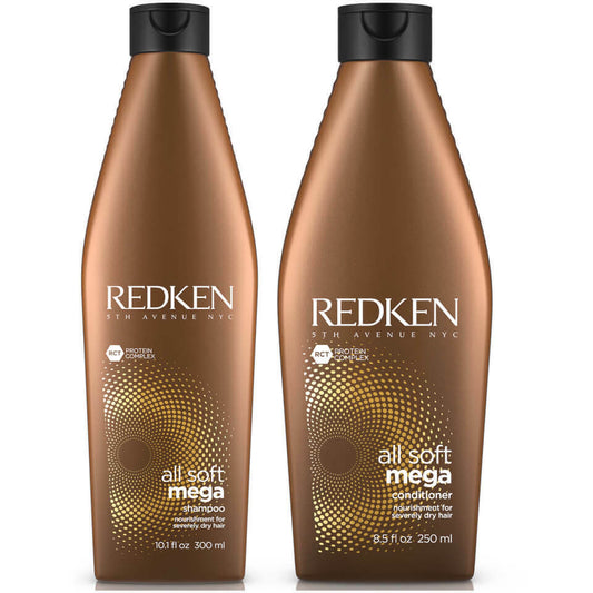 DUO Redken All Soft / Mega Shampoo and Conditioner, 10.1 oz & 8.5 oz OG - pure fs