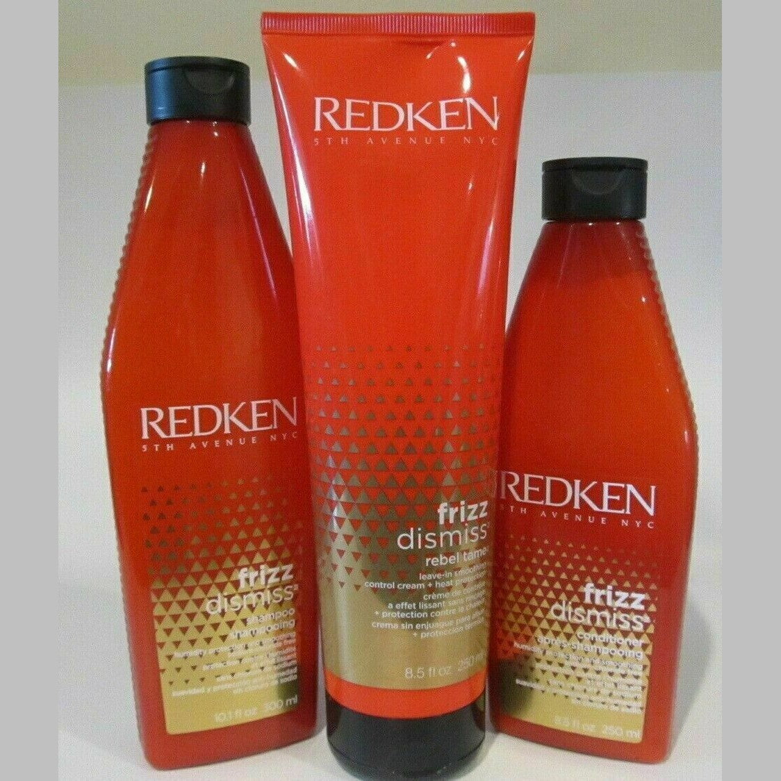 Set of 3 - Redken Frizz Dismiss Shampo + Conditioner + Rebel Tame 8.5 oz / pure fs