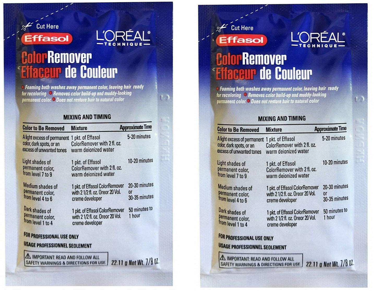 Loreal Technique Effasol Hair Color Remover 7/8oz 22.11g (pack of 2)