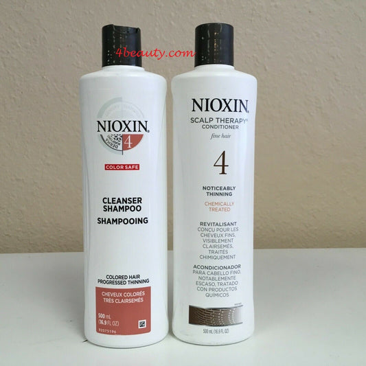 Duo Nioxin System 4 Cleanser & Scalp Therapy Conditioner 16.9 oz Mixed pure sale